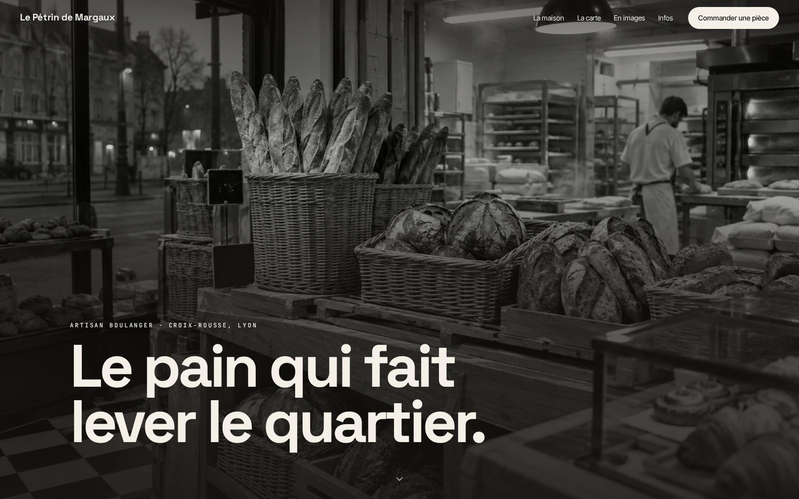 Modèle de site pour une boulangerie, style Plein cadre